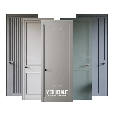 China Africa MDF Room Waterproof Luxury Interior White Doors Modern Solid Wood Bedroom Door Supplier for sale