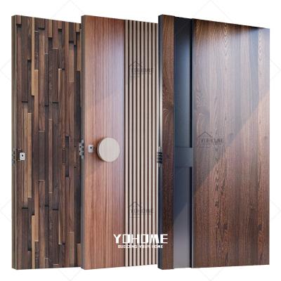 China Front Pivot Entry Doors Latest Design Bulletproof American Wooden Front Pivot Doors Stainless Steel Wooden Entry Door for sale