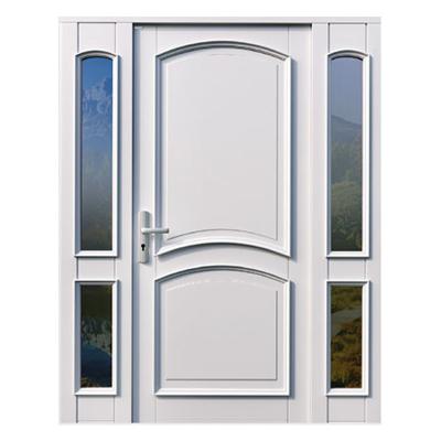 China Modern Front Door Designs Modern UK White Lacquer Main Entrances Building Paint Front Door With Sidelights for sale