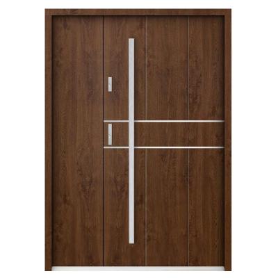 China Modern house entry door Yohome customized front entry door with flydoor mahogany wood entry door for sale