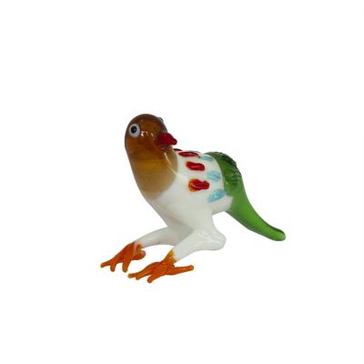 China Solid Color Christmas Garden Blown Glass Tree Hand Bird Ornaments For Home Decoration for sale