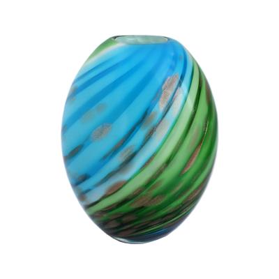 China Full Handmade Handmade Egg Shaped Small Oval Glass Vase for sale