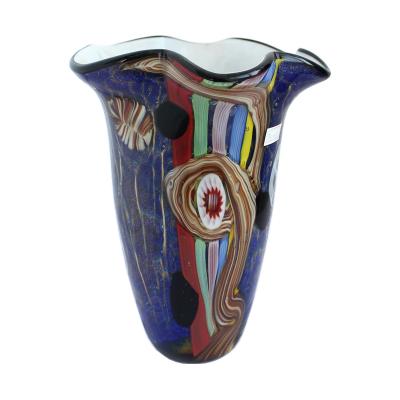 China Full Solid Color Handmade Glass Tabletop Vase Tall for sale