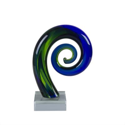 China Europe Design Contemporary Murano Fiberglass Sculpture On Glass Base For Party for sale