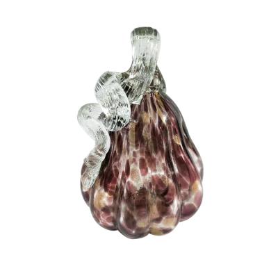 China Wholesale Handmade Europe Murano Halloween Glass Pumpkin For Home Decoration for sale