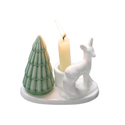 China Home Decoration Nordic Style Ceramic Candle Holders For Christmas Decor for sale