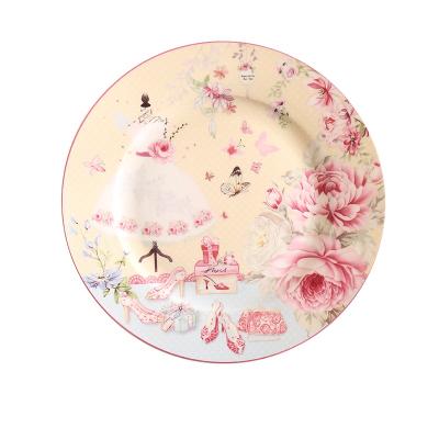 China Viable Fruit Tray Nordic Ceramic Plates Porcelain Dinner Plate Cake Dish for sale