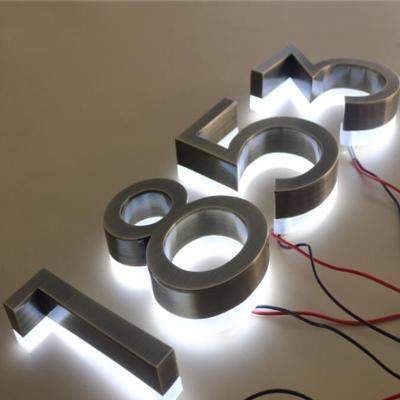 China Modern Custom Luminous Decoration Numbers Acrylic Stainless Steel Channel Channel Letters Sign For House Address Signage for sale