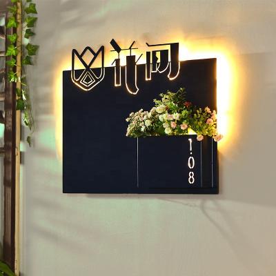 China Modern Custom Metal 3d Signage Led Illuminated Backlit Advertising Led House Numbers For Hotel Room Number for sale