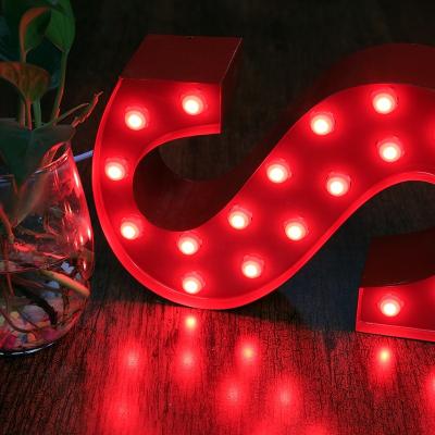 China Low Price Modern Sale 3d Light Logo Stainless Steel Red Bulb Giant Letters For Wedding Sign Decoration for sale