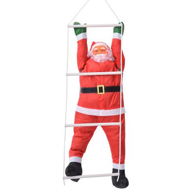 China Christmas Oxford Cloth Set 2 Ornaments 90CM/35.4in H Santa Claus On Ladder Rope Christmas Tree Pendant Hang Decoration For Home for sale