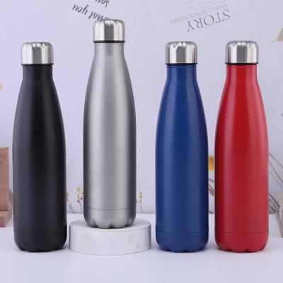 China CAYI 17oz Stainless Steel Vacuum Flask Viable Cola Blue Colapsible Clear Plastic Water Bottle for sale