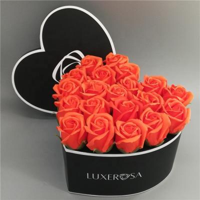 China New Design Materials Black Heart Box Paper Packaging Roses And Flowers Recycled Luxury Rigid Boxes As Gift for sale