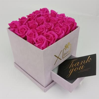 China Dongguan Handmade Velvet Flower Gift Box Packaging Box With Drawer for sale