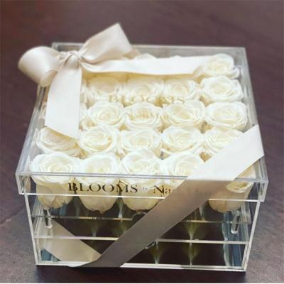 China Handmade Wholesale Custom Acrylic Gift Box Flower Bouquet Box For Florist Supplier for sale