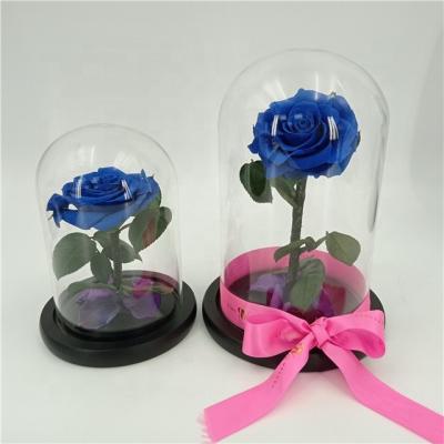 China Handmade Glass Dome Package Boxes For Preserved Rose Flower Dome Display Glass Gift Box for sale