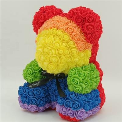 China Handmade wholesale deffer size teddy bear with rose, rose bears, bear with flowers for sale