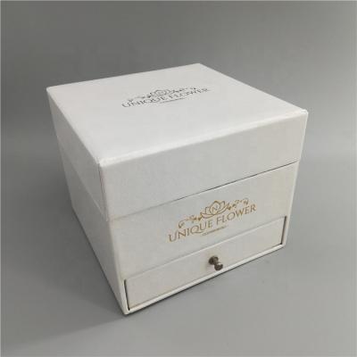 China Factory price recyclable square gift box with one drawer wholesale rose box jewelry paper boxes for sale