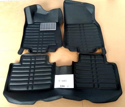 China Luxury Leather Green Car 5D Black PVC Foot Mat Easy Clean Foot Mat for sale