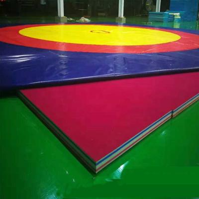 China Traditional cheap xpe foam mat pvc vinyl+ wholesale xpe foam blanket vinyl pvc training used wrestling mats for sale for sale