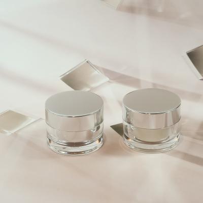 China Cosmetic Cream Face Skin Care Creams Cosmetic Jar 50g Aluminum+acrylic Container for sale