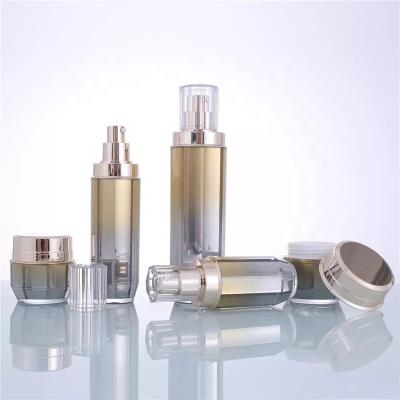 China Luxury Acrylic Plastic Wall Cosmetic Empty Double Skin Care Face Cream Plastic Jars With Lids Packaging 30g 50g 30ml 50ml 100ml for sale