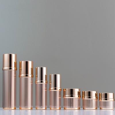 China Cosmetic Unique Cosmetic Containers Strips Acrylic Bottle Skincare Packaging Customization Color for sale