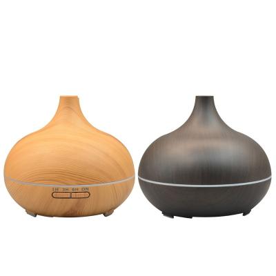 China Ultrasonic Car Aroma Diffuser, 550ML Wood Grain Essential Oil Humidifier 7 Colors Led Light Custom Logo, Packing, Shap for sale