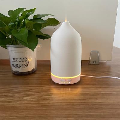 China Warm Light Stone Ceramic Diffusers Warm Light Stone Ceramic Diffusers, 160ML Voice Aroma Humidifier Custom Wood Grain LOGO/Base Package With Remote Control for sale