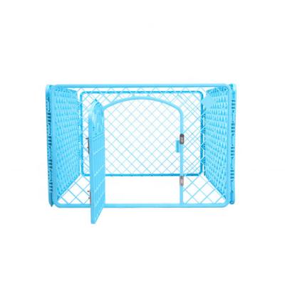 China 90x60cm Breathable 4 Panel Or 6 Panel Plastic Foldable Dog Playpen Kennel for sale