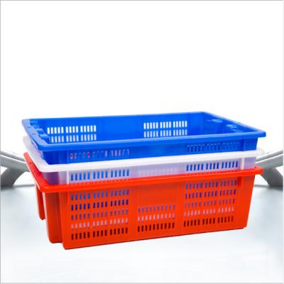 China Foldable Crate Plastic Ventilated Vegetable Fruit Basket for sale