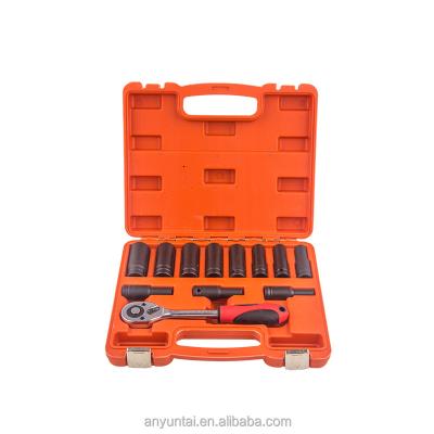 China Engine Repair Tools 12 Pcs Deep Socket 1/2 Drive Tool Impact Socket Tool Kit Engine Repair Socket Set Tools for sale