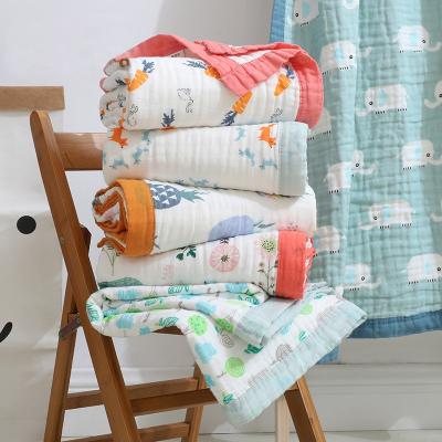 China Hotsale Product Summer Baby Fold Blanket Wrap Muslin Wrap Blankets For Bed for sale