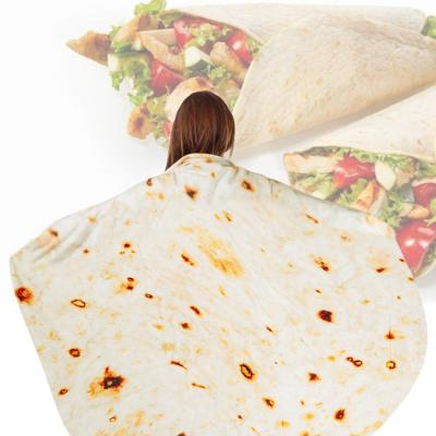 China Realistic Folded Burrito Tortilla Blanket Soft Tortilla Blanket For Adult for sale