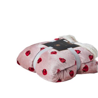 China Popular Wholesale HOT Winter Snow and Strawberry Printed Custom 2 Layer Fleece Blanket For Sublimation for sale