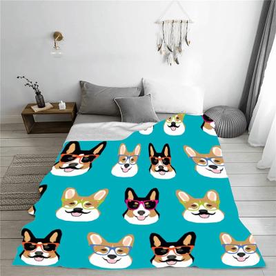 China Bindi Blanket Factory Dog Pattern Soft Folded 100% Cheap Polyester Flannel Custom Pattern Throw Sublimation Wrap Blanket for sale