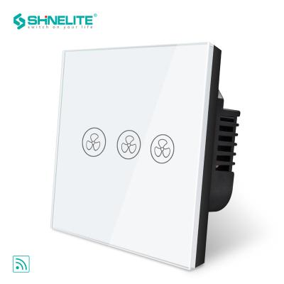 China Security / Durable Crystal Temperature Glass Panel Tuya Smart Wifi Switch For Fans for sale