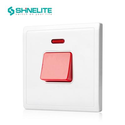 China Safety Durable Plastic Classic Chain Wall Plate Switch High Power 45A Single Air Conditioner Switch for sale