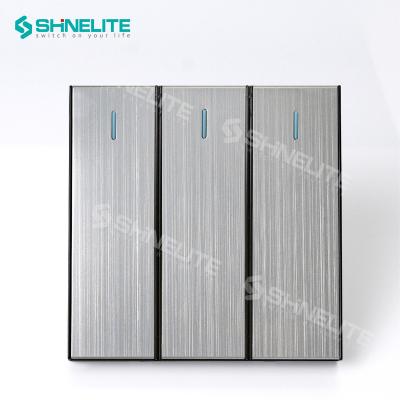 China New Design Durable Luxury Chain Safety Shinelite Wall Switch 3 Strip LED Electric Light Switch for sale