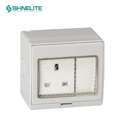 China Safety Durable Ready To Ship Single Socket 13A Electrical Waterproof Socket Wall Mount White Color for sale