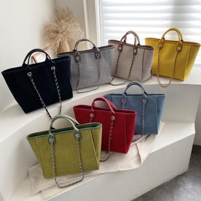 China Fashion High Quality Canvas Large Match PU Leather Bucket Bags Wholesale Bulk Women Handbags Ladies Purse for sale