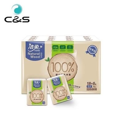 China Water Free Pocket Sample Cloth Absorbing 4 Ply Pack Facial Tissue Soft Natural Wood Pocket Cloth for sale