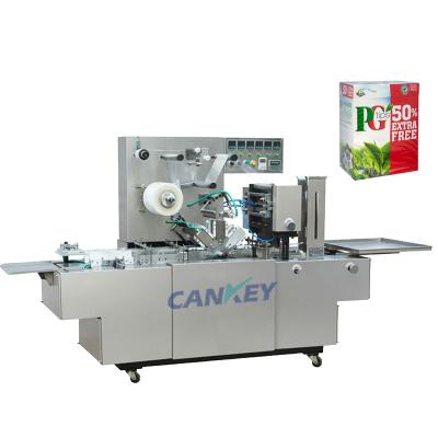 China Food Tear Strip Automatic Tea Box Cellophane Packing Overwrapping Machine for sale