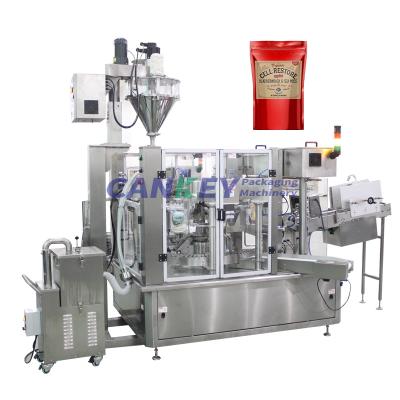 China Food Auger Filler Tomato Powder Zipper Pouch Packaging Pre-made Packing Machine For Powder for sale