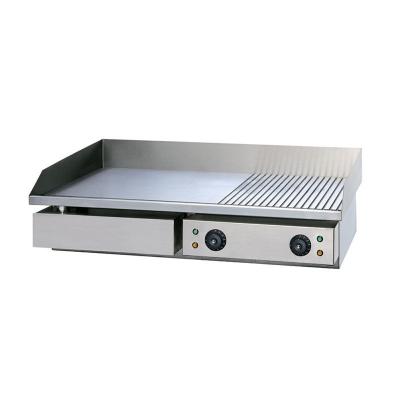 China Electric Fried Meat and Fish Countertop Stainless Steel Flat Plate Grill Griddle for Hotel for sale