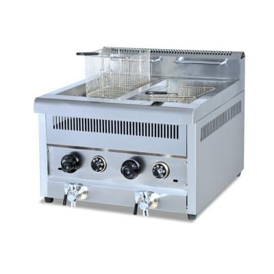 China 8L+8L Hotels Thermostat Control Gas Fryer With Valve for sale