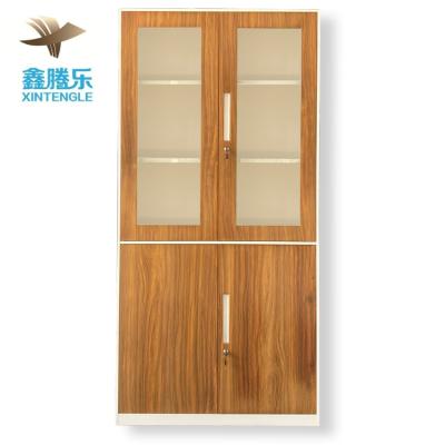 China New Office Storage Cabinet Wood Color Adjustable Iron Closet Stainless Hardware (Other) for sale