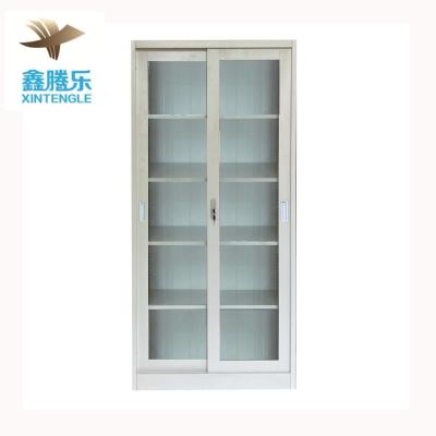 China (Size)Adjustable Steel Cabinet Office Storage Closet With Sliding Glass Door Metal Filing Cabinet for sale