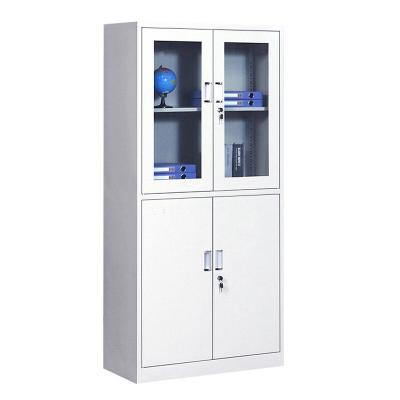 China (Size) Cabinet Maker Office Adjustable Steel Filing Cabinet With Glass Door Steel Storage Cabinet for sale