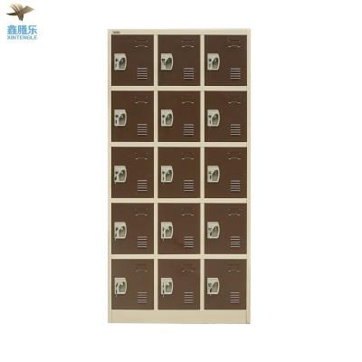 China Mordern Wardrobe 15 Door Lockers Almirah Cabinet Metal Storage Locker Simple Durable Domitary Wardrobe for sale